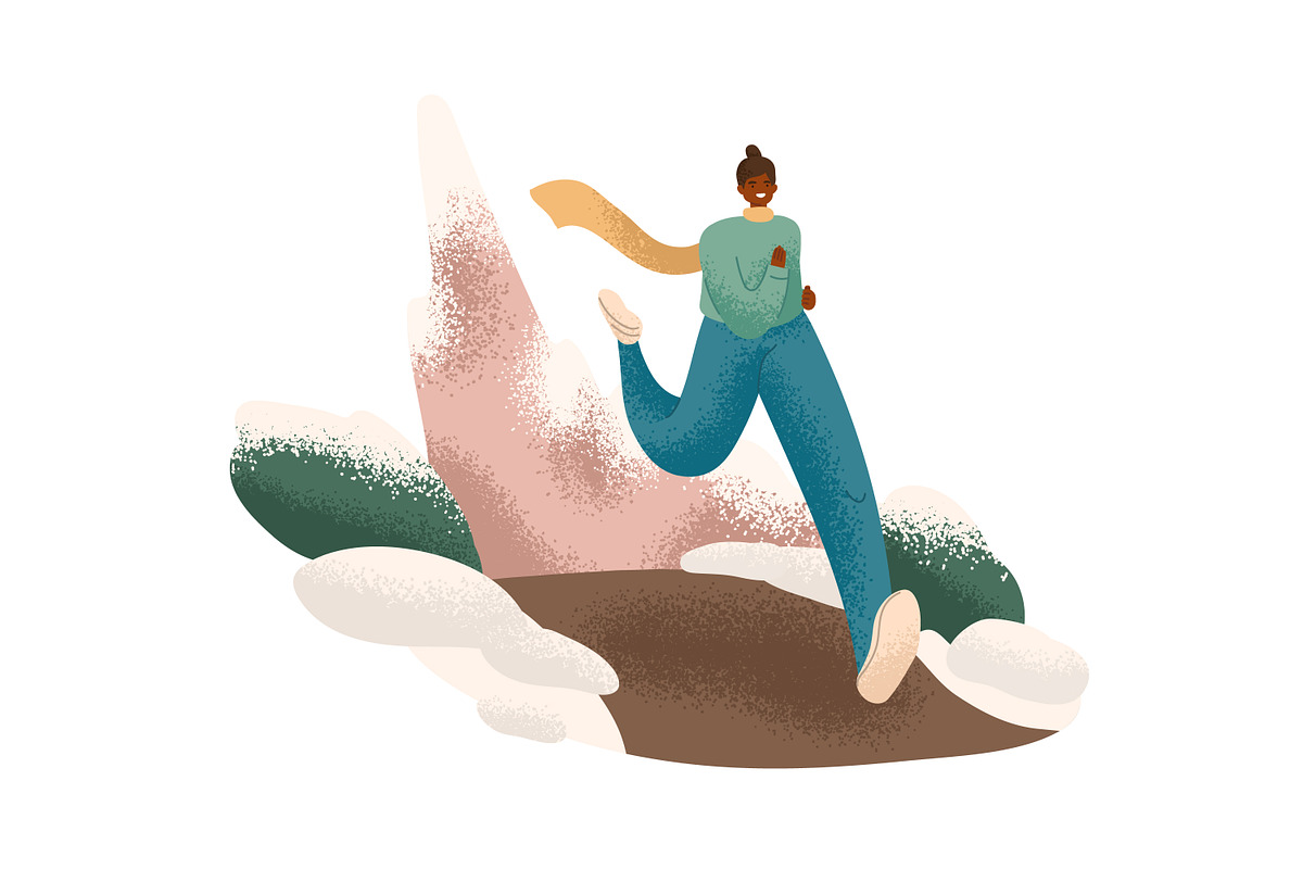 People running in winter set, a Sport Illustration by Good Studio (Photo 5 of 5)