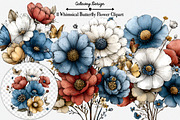Whimsical Butterfly Flower Clipart, an Illustration by GatewayDesign (Thumbnail 2 of 3)