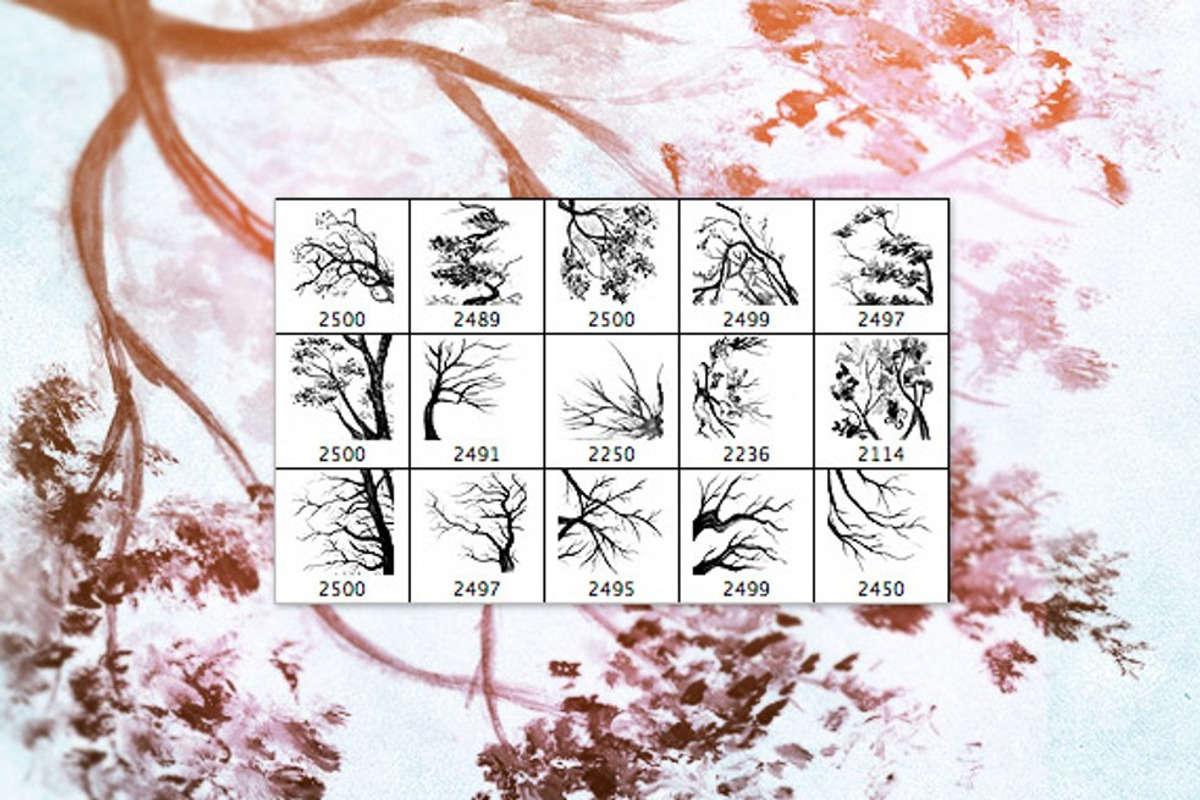 Watercolor Trees - Photoshop Brushes preview 6