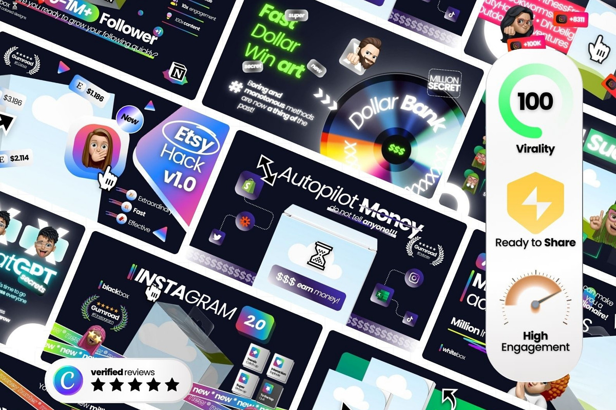 3D Digital Product Mock Up Canva, a Social Media Template by Virall (Photo 2 of 10)