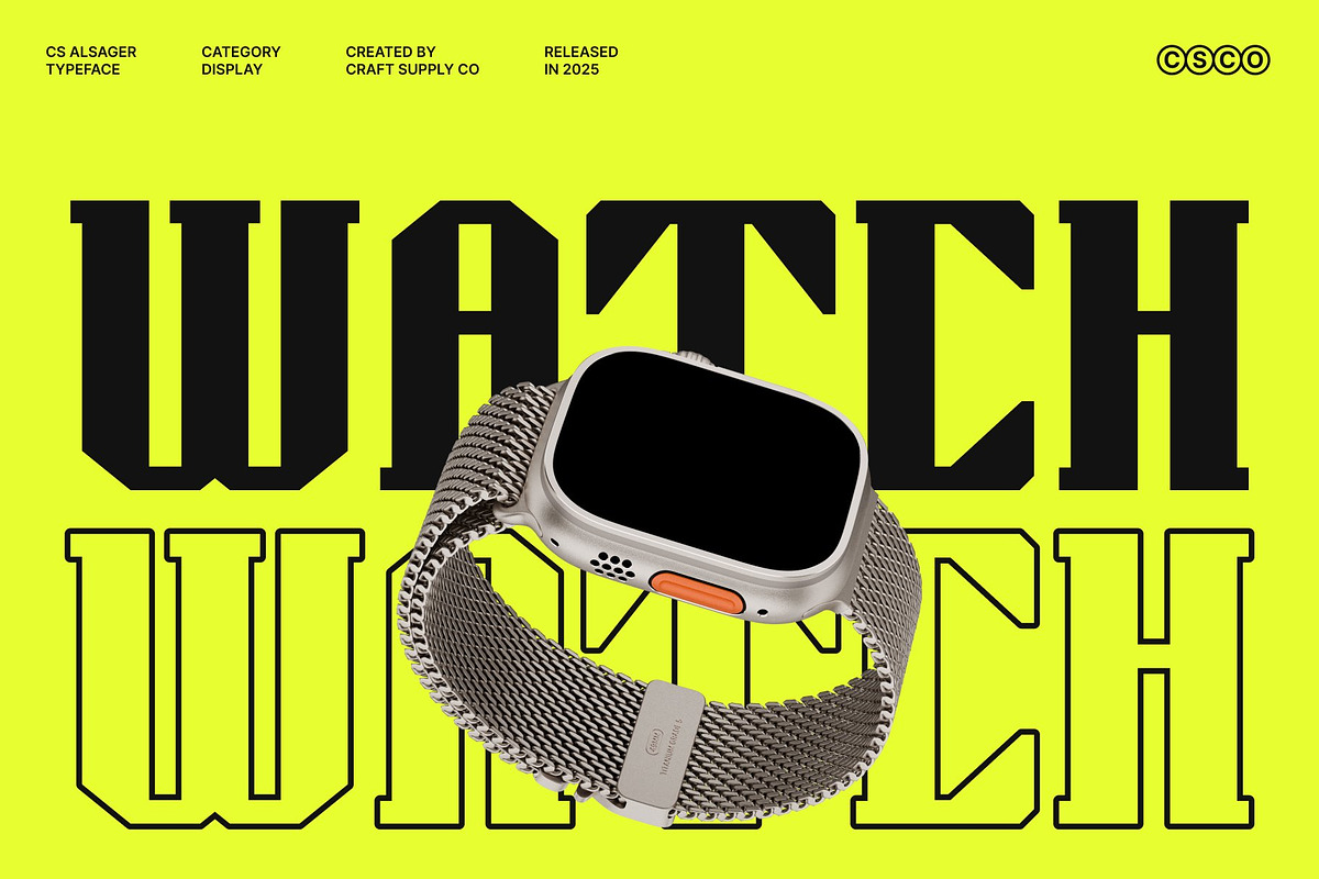 CS Alsager – Industiral Font, a Serif Font by Craft Supply Co. (Photo 3 of 8)