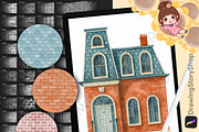 Watercolor Brick Wall ProcreateBrush, a Brush Add-On by DrawingStoryShop (Thumbnail 1 of 6)