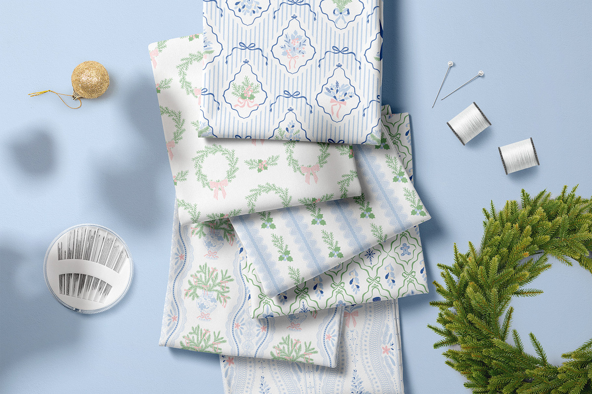 Grandmillennial Christmas patterns, a Pattern Graphic by Tani Kuzminka (Photo 19 of 23)