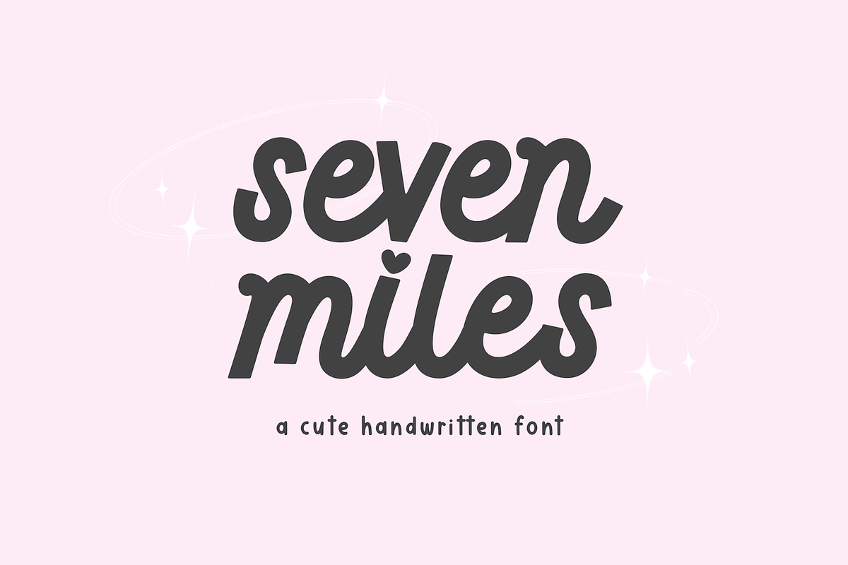 Seven Miles | Cute Font, a Handwritten Font by KA Designs (Photo 1 of 10)