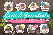 Cacti and Succulents Cute Doodle, an Illustration by alexrockheart (Thumbnail 1 of 9)