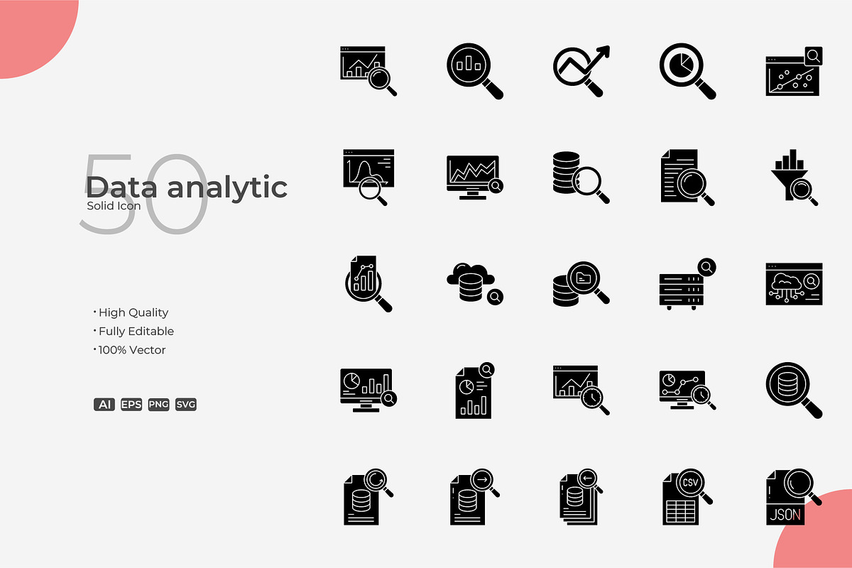 Data Analytic Solid Icons, a Solid Icon by Bloodline