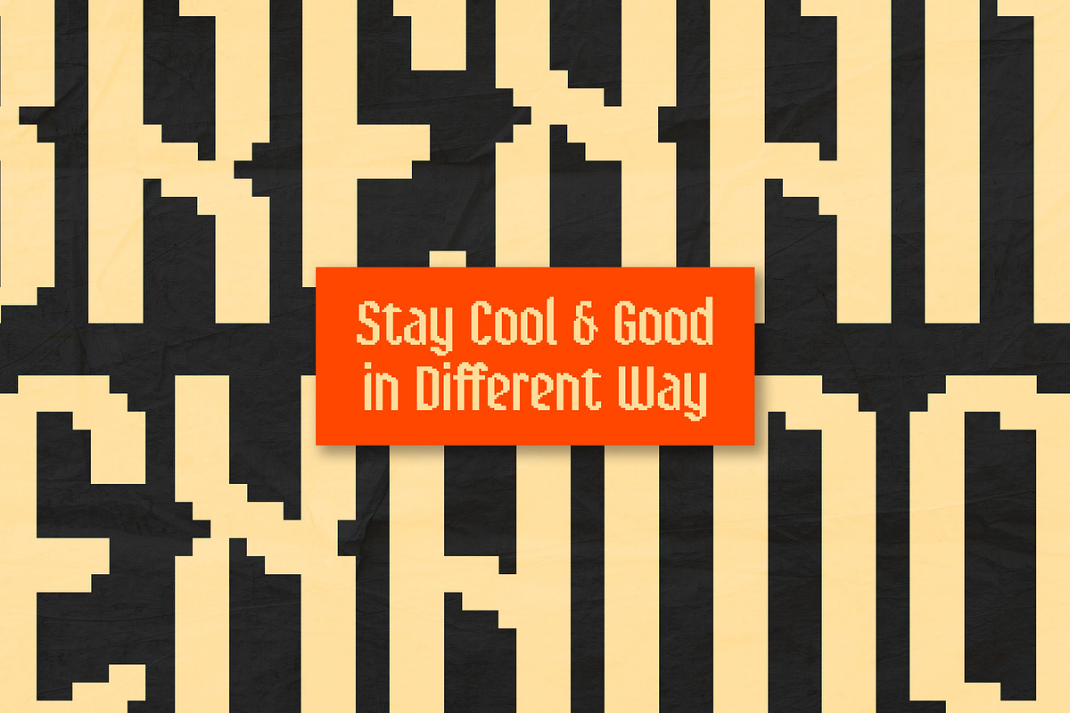 Brexamo - Pixelated Condensed Sans, a Sans Serif Font by Typia Nesia (Photo 7 of 16)