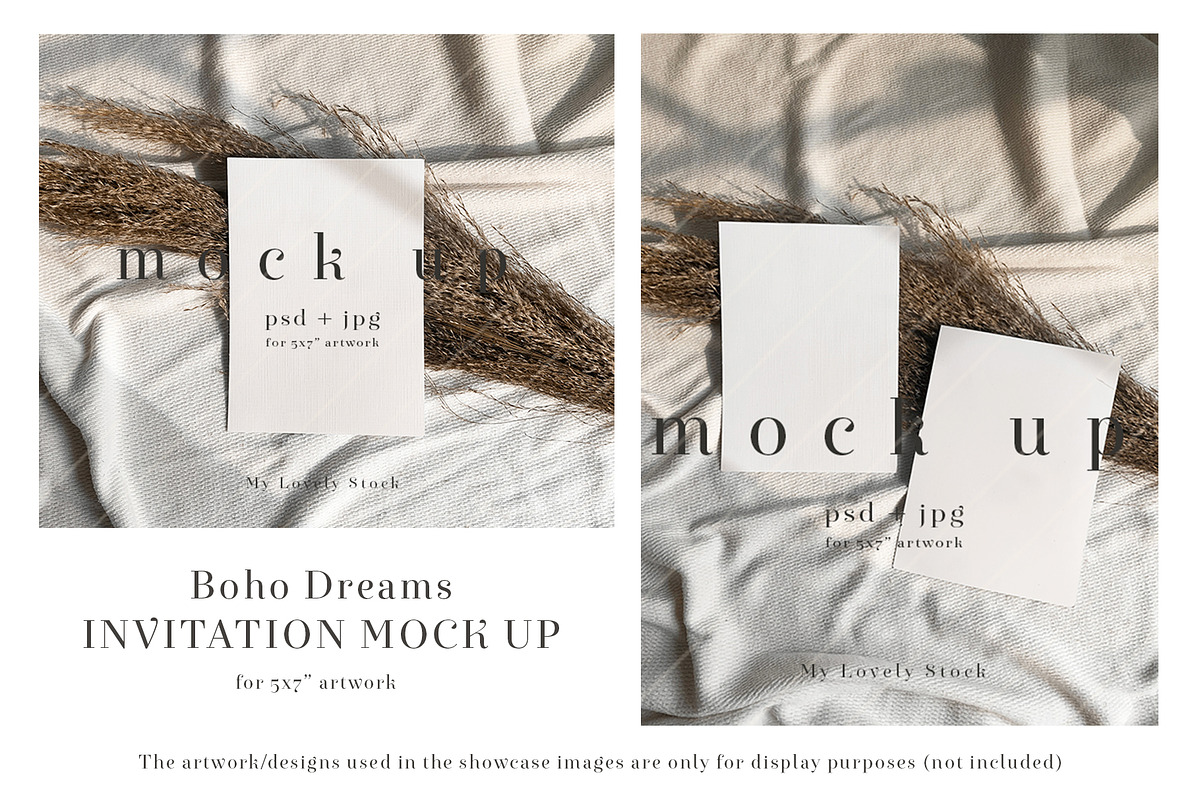 Pampas Grass Boho Invitation Mock Up, a Print Template by My Lovely Stock (Photo 1 of 3)