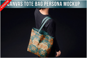Canvas Tote Bag Dark Background PSD, a Product Mockup by Bruno's Shop