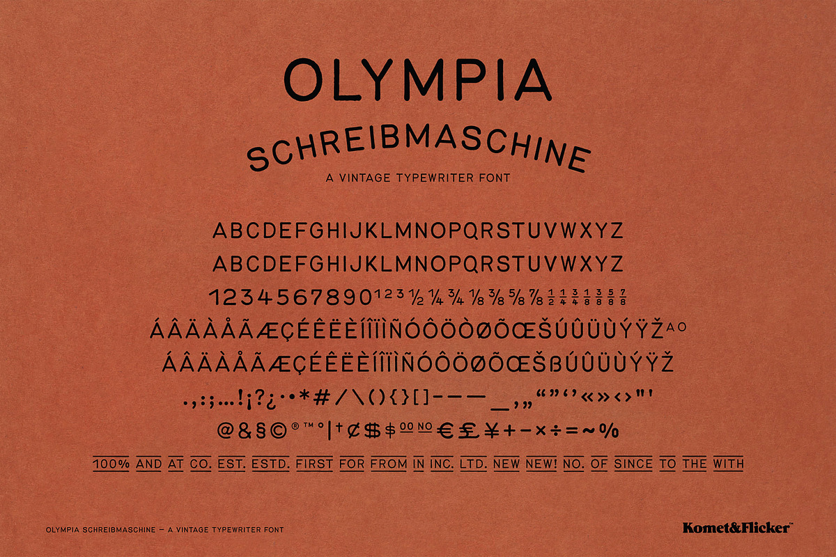 Olympia Schreibmaschine, a Sans Serif Font by Komet & Flicker (Photo 14 of 14)