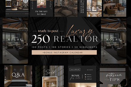 250 Real Estate Instagram Templates, a Social Media Template by design4social