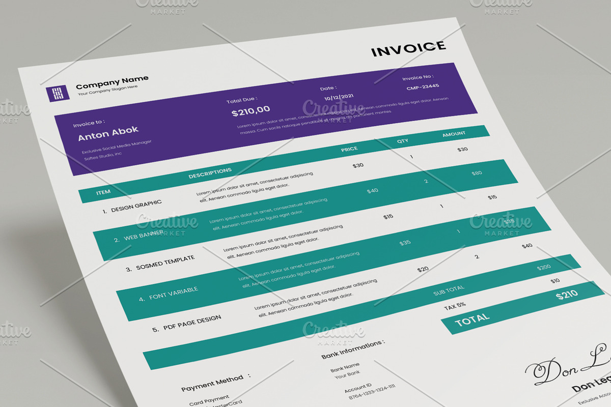 Invoice Templates - San Antonio, a Stationery Template by Aprndy85 (Photo 2 of 3)