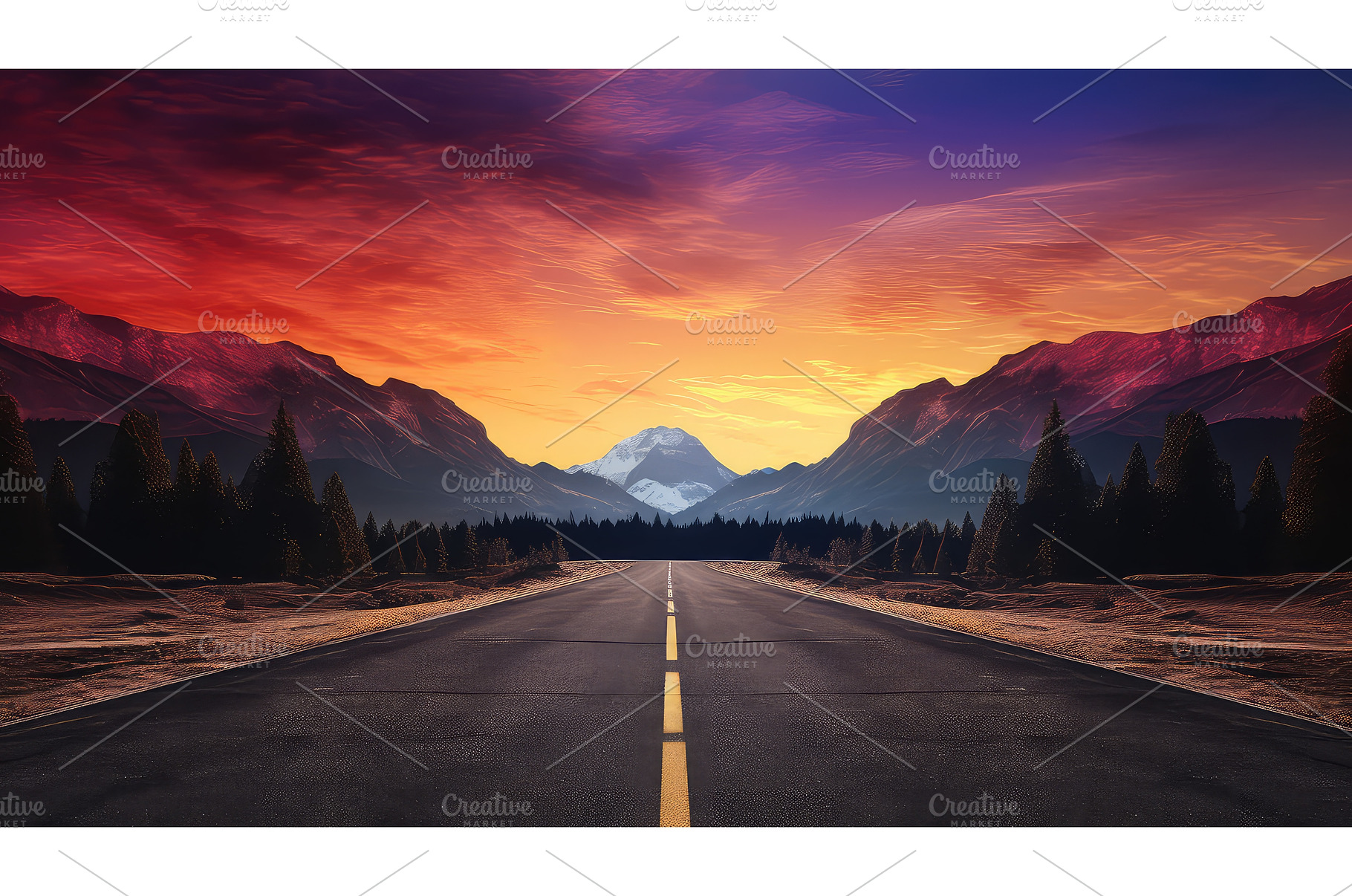 highway backdrop road background ai, a Transportation Photo by pikepicture