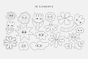 18 naive flowers with cute faces, a Decorative Illustration by Kristina Chistiakova (Thumbnail 2 of 4)