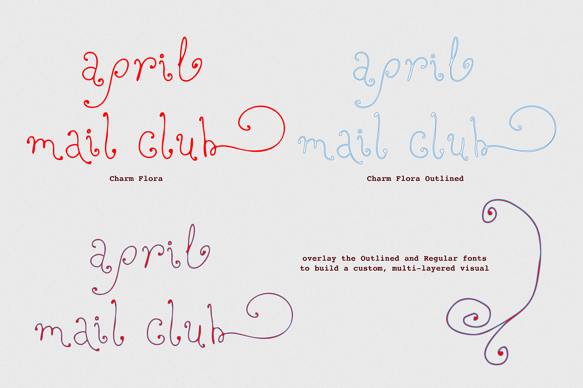 Charm Flora// Curly Font Set, a Handwritten Font by PeachCreme (Photo 13 of 18)