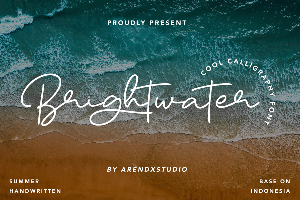 Brightwater - Cool Calligraphy Font, a Handwritten Font by Arendxstudio (Photo 4 of 10)