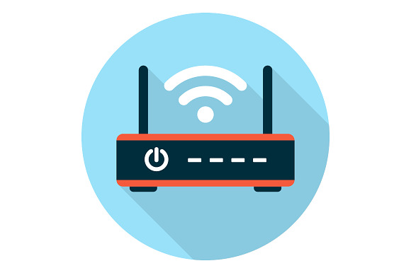 Wifi Router Icon Flat
