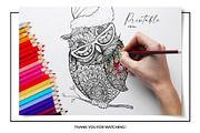 Owls Line Art Illustrations, an Animal Illustration by ilonitta (Thumbnail 9 of 9)