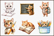 Cat Back to School Clipart, an Illustration by Sublimation Artist (Thumbnail 3 of 6)