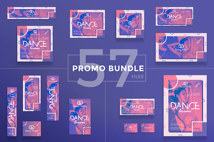 Promo Bundle | Dance Lessons Studio, a Poster Template by Amber Graphics