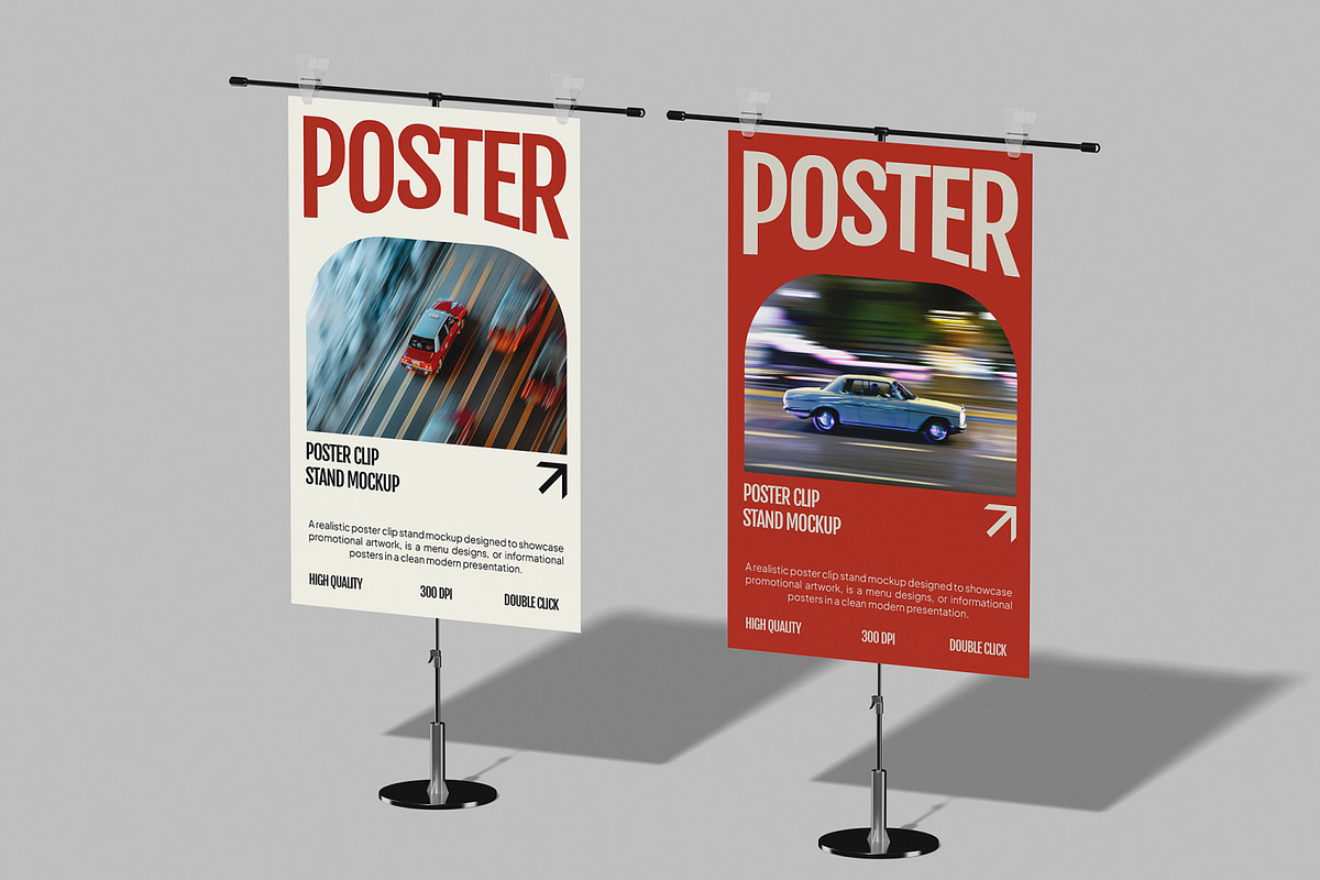 Poster Clip Stand Mockup, an Advertising Mockup by Unerispace (Photo 2 of 5)