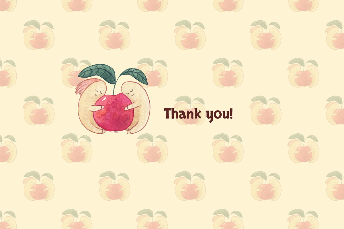 Worms and apples Watercolor patterns, a Pattern Graphic by Lagniappe Art (Photo 9 of 9)