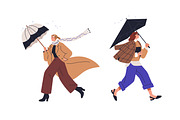 People with umbrellas in rain set, a Person Illustration by Good Studio (Thumbnail 4 of 6)