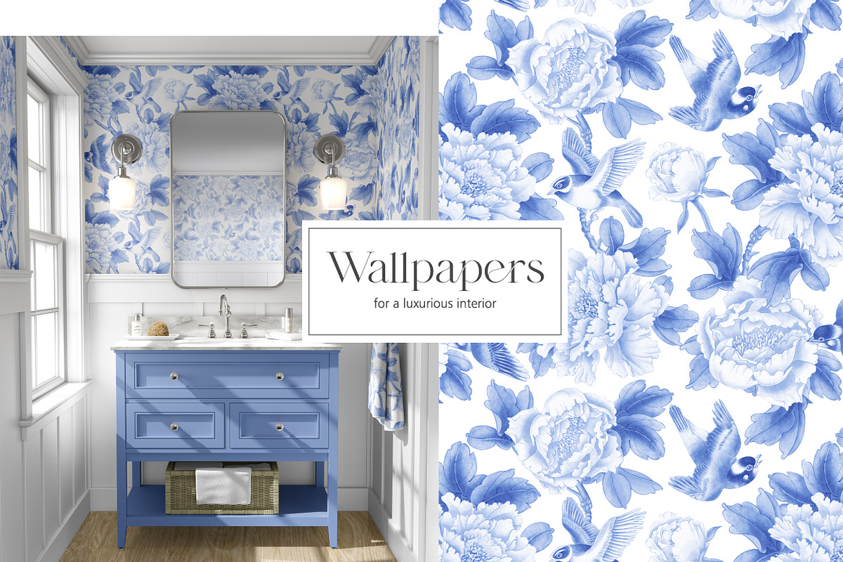 PEONIES AND BIRDS, a Pattern Graphic by Kate Demyanovska (Photo 9 of 10)