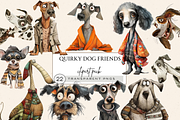 QUIRKY DOG FRIENDS CLIPART PACK, an Animal Illustration by Daring Digies (Thumbnail 1 of 7)