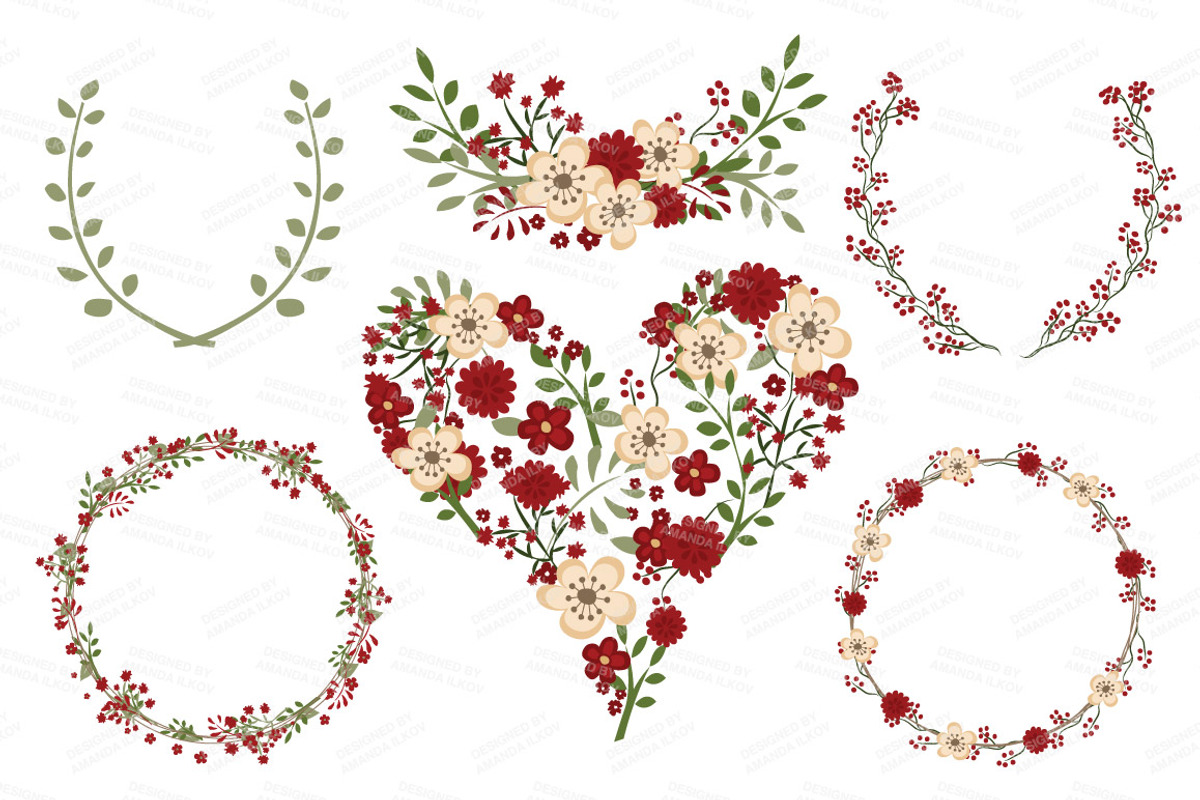 Christmas Wedding Vector Collection, an Illustration by Amanda Ilkov (Photo 3 of 4)
