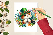 St Patrick’s Day Cats Sublimation, a Seasonal Illustration by Craft Nest (Thumbnail 4 of 6)