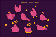 Chicken and chicks cartoon set, an Animal Illustration by Pásha (Thumbnail 2 of 5)