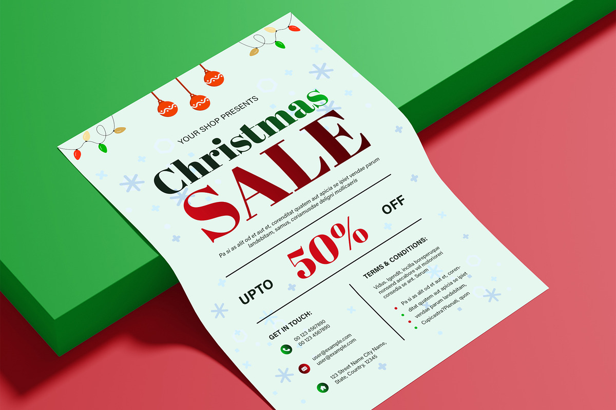 Merry Christmas Sale Poster Layout, a Stationery Template by ContestDesign (Photo 2 of 3)