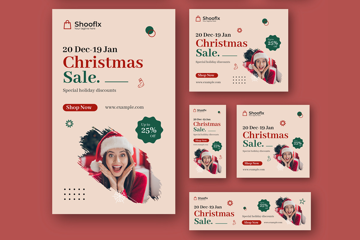 Christmas Sale Web Ads Banner Set, an UI Kit Template by CreativeShaper (Photo 4 of 4)