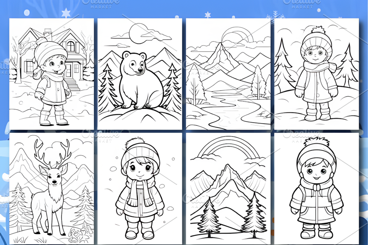 150 Winter Coloring Book for Kids, a Seasonal Illustration by Coco Bloom (Photo 5 of 6)