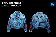premium denim jacket mockup, a Shirt Mockup by yalanois (Thumbnail 1 of 7)