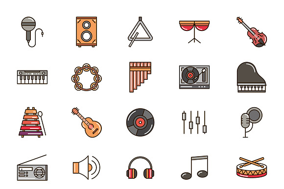 Musical Instruments Icon Set preview 2