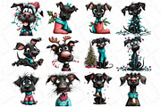Whimsical Christmas Black Dog Clipar, an Illustration by DreamPrint404 (Thumbnail 4 of 7)