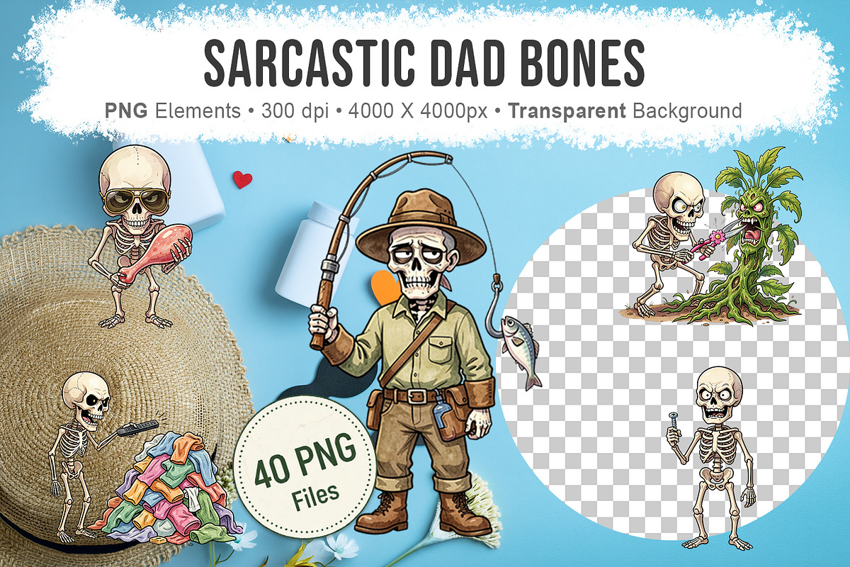 Sarcastic Dad Bones Sublimation, a Seasonal Illustration by Artnoy (Photo 1 of 18)