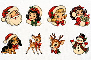 Retro Christmas Clipart Santa Claus, a Seasonal Illustration by SugarCloudStudioArt (Thumbnail 3 of 6)