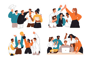 Business teams set. Work success, a Work Illustration by PaperTrident