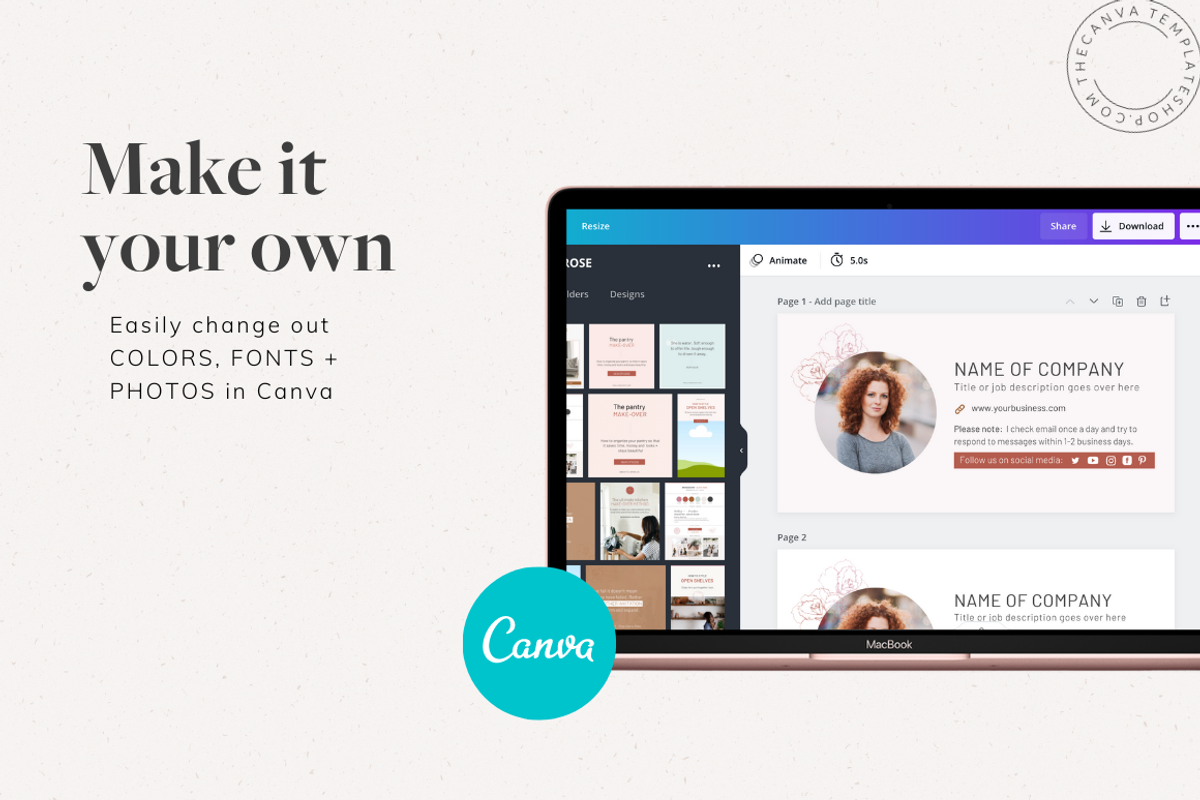 Olivia-Rose Email Signature Template, a Templates & Theme by The Canva Template Shop (Photo 2 of 4)