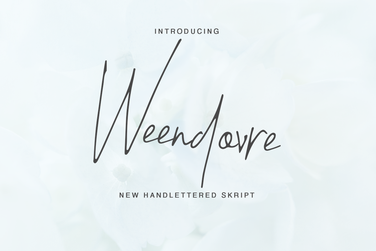 Weendovre, a Script Font by Quothron (Photo 1 of 6)