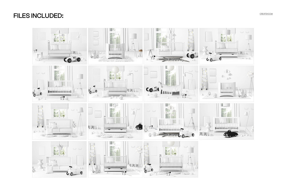 Baby Crib Nursery Mockup Collection, a Household Mockup by creatsy5 (Photo 2 of 22)