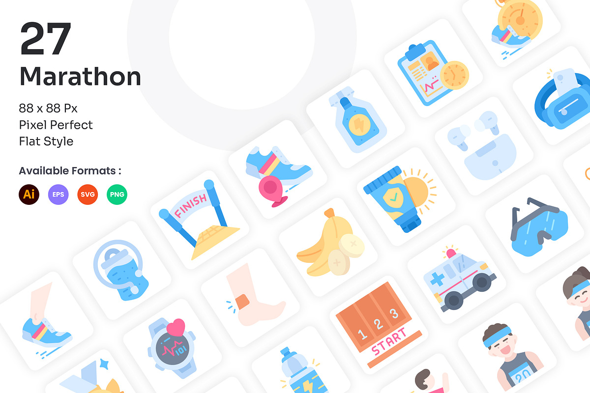 Marathon Icons Set - Flat, an Icon by Kmg Design (Photo 1 of 2)
