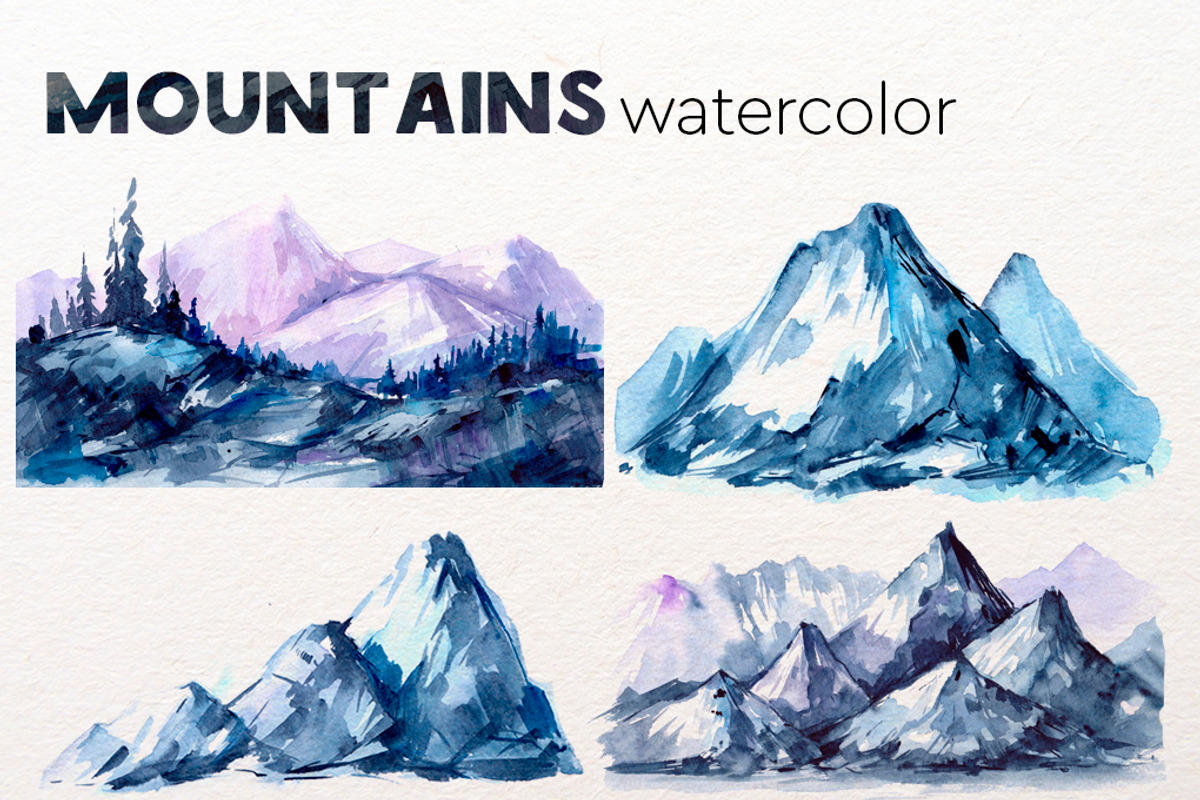 Watercolor mountains, an Illustration by Aksol (Photo 3 of 6)