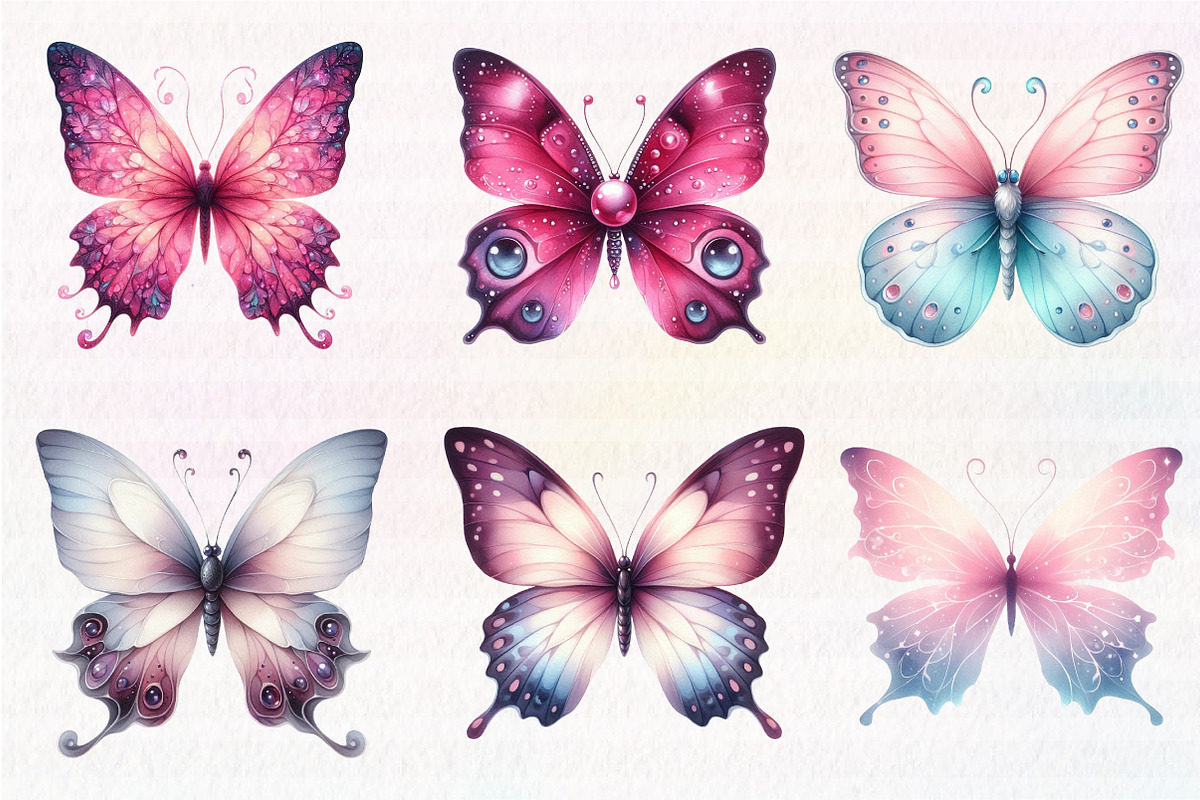 Pink Butterfly Clipart, an Illustration by CreationArt (Photo 4 of 5)