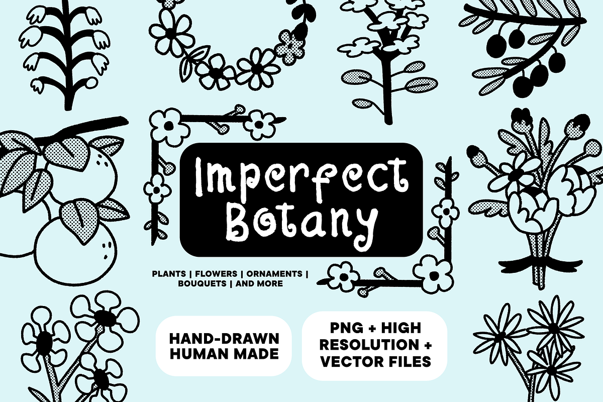 Imperfect Botany: Hand-Drawn Florals, a Decorative Illustration by Iris Atelier (Photo 1 of 7)
