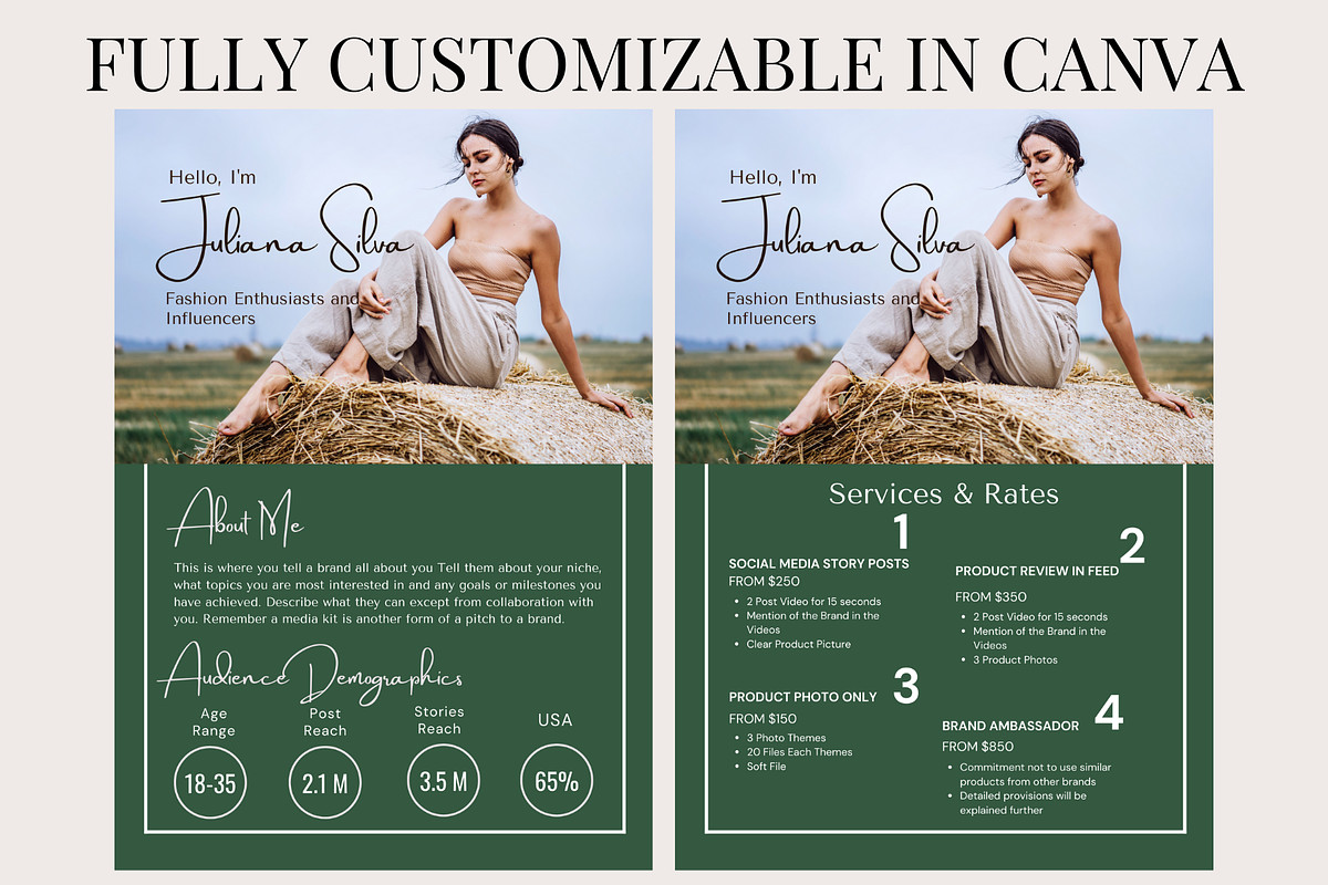2 Page Fashion Enthusiast Media Kit, a Social Media Template by Daily Creative (Photo 4 of 4)