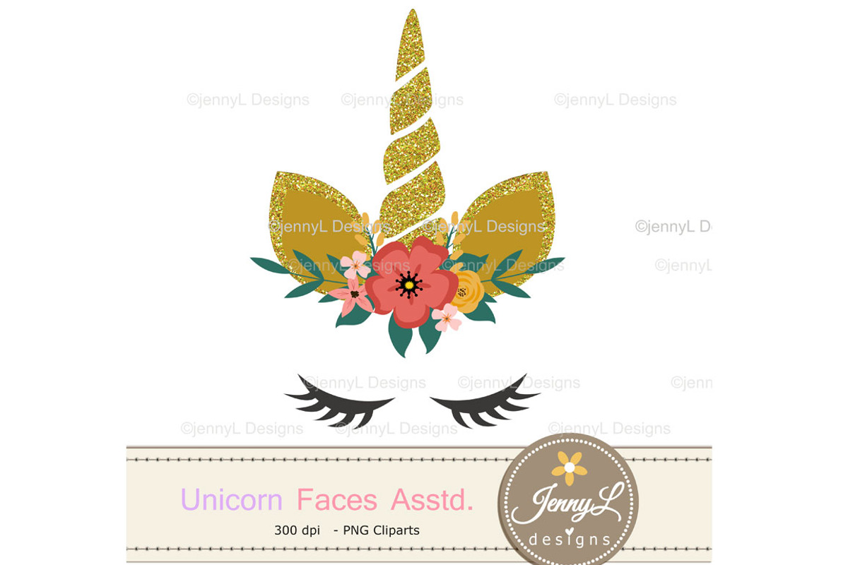 Flower Unicorn Clipart, an Illustration by JennyL Designs (Photo 4 of 5)
